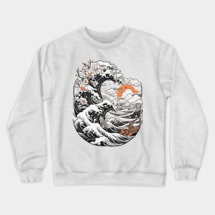 great wave at sunset Crewneck Sweatshirt